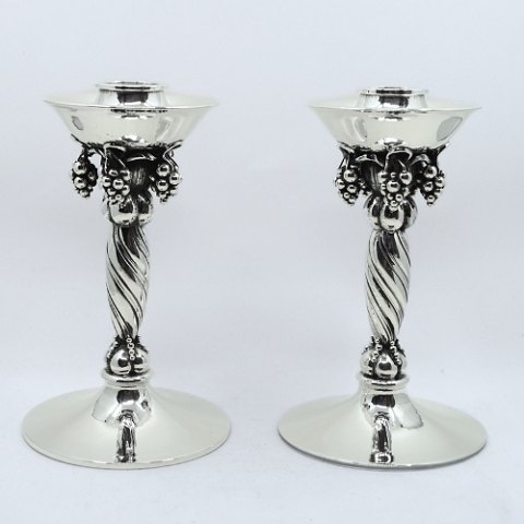Georg Jensen; Pair of grape candlesticks in sterling silver, design no. 263 Georg Jensen; Pair of grape candlesticks in sterling silver, design no. 263